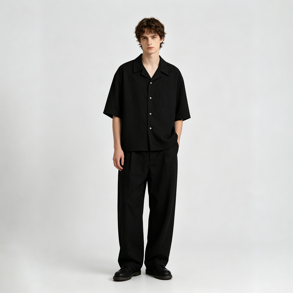 Men's Clean Fit Cotton Cuban Collar T-Shirt
