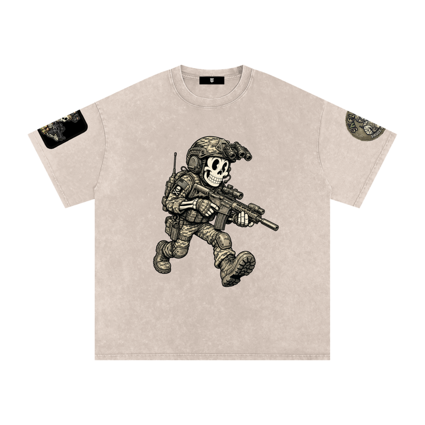 Snow Washed Oversized Cotton T-Shirt
