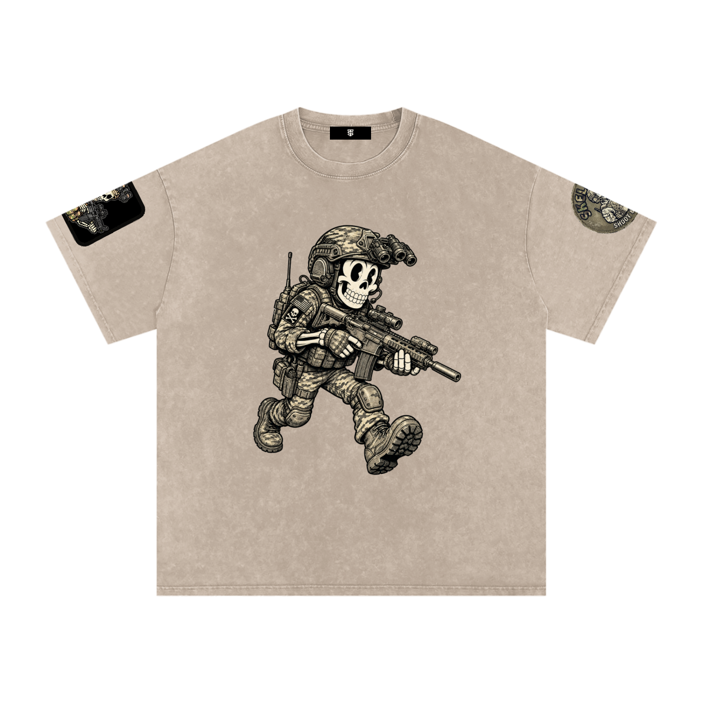 Snow Washed Oversized Cotton T-Shirt