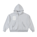 Fleeced Full-Zip Boxy Hoodie