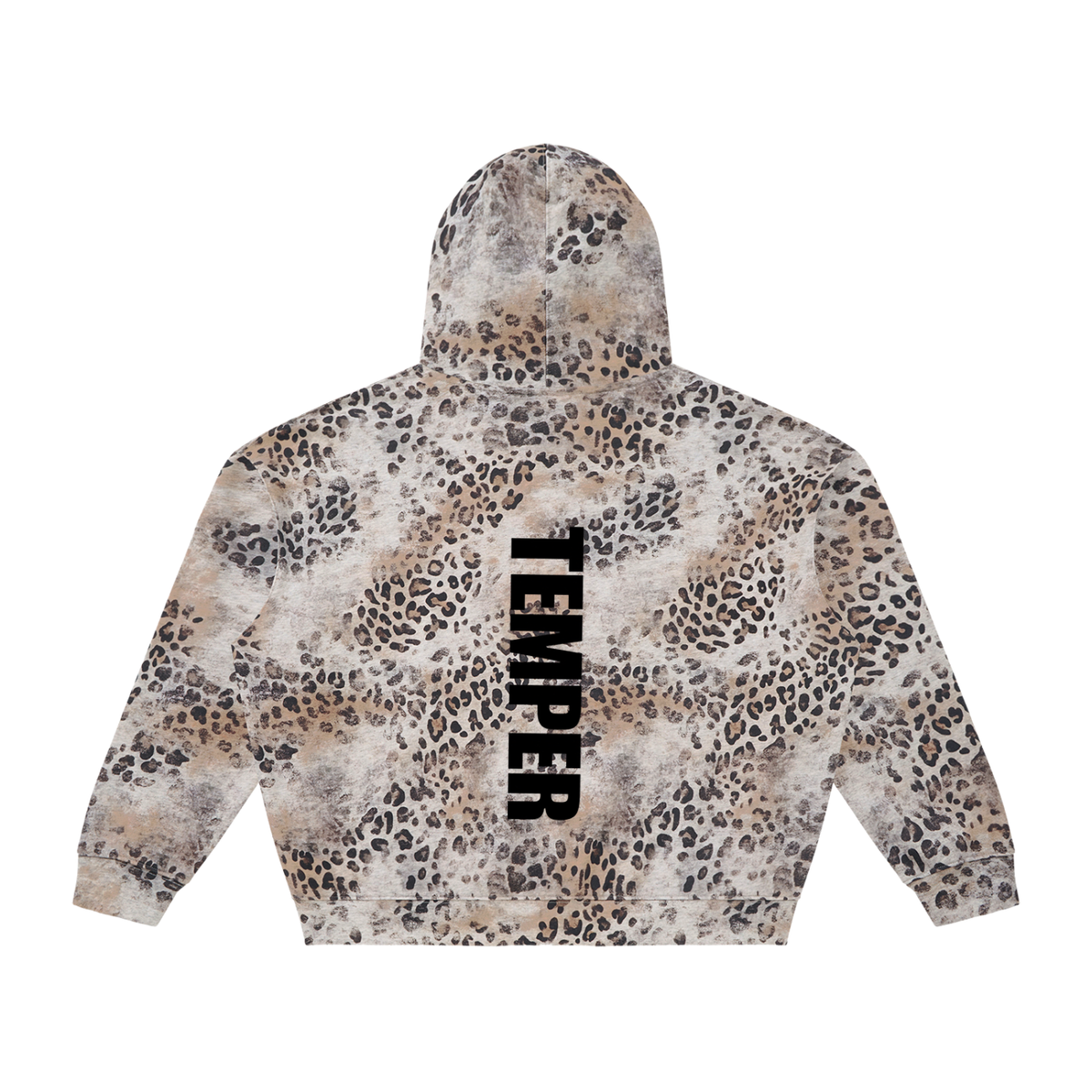 Unisex Vintage Wash Leopard Full Zip Hoodie