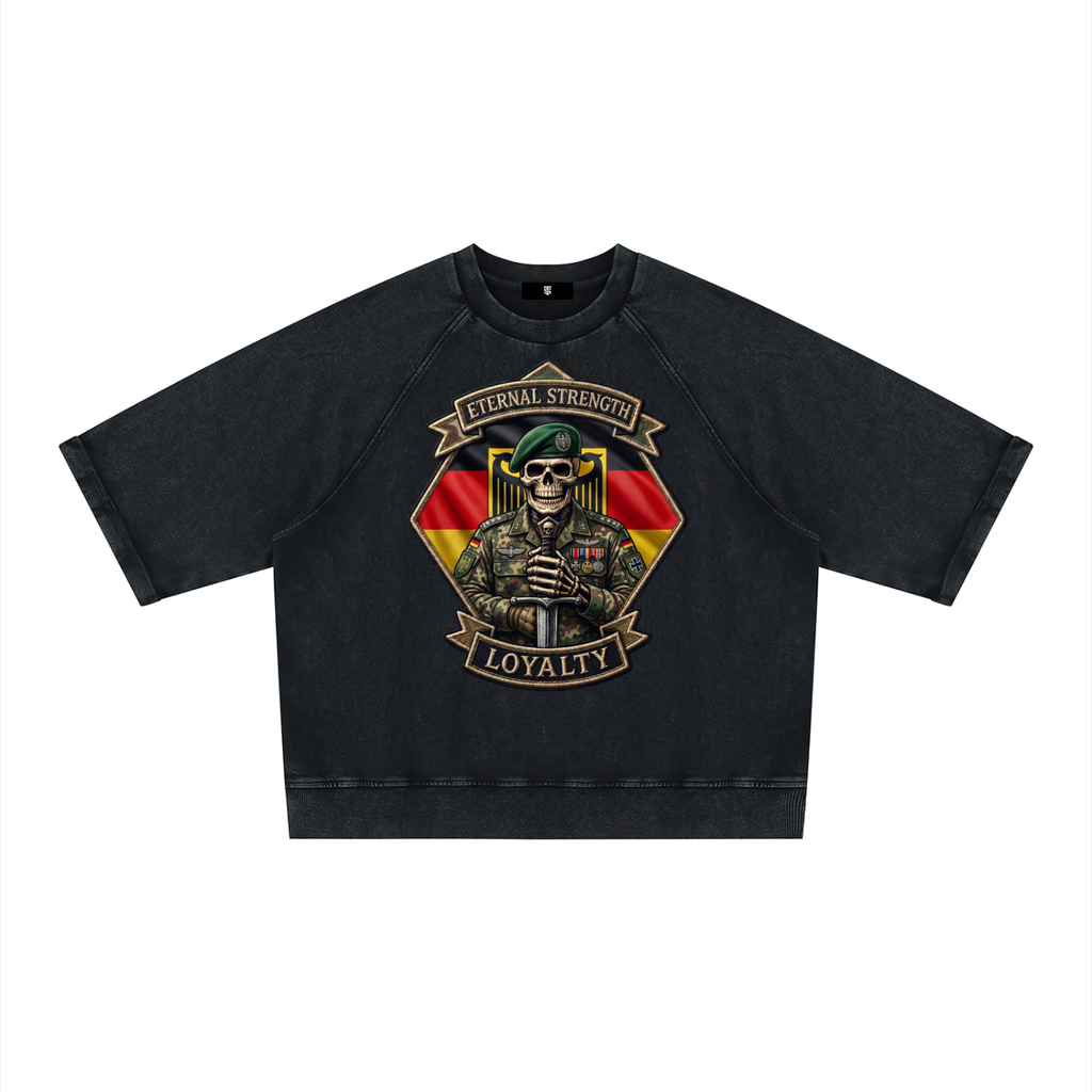 Unisex Vintage Wash Boxy Short Sleeve Sweatshirt