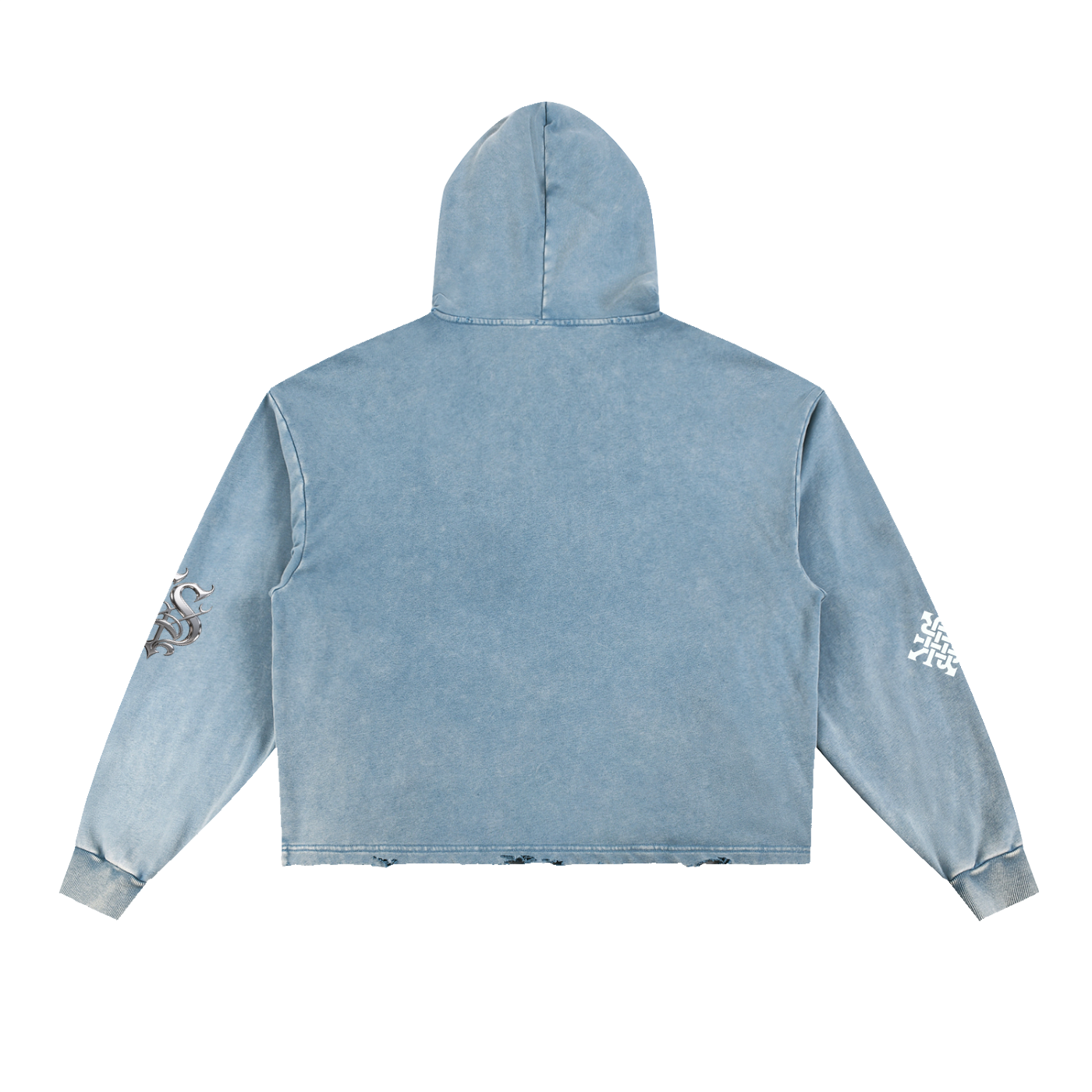 Vintage Washed Frayed-Hem Hoodie