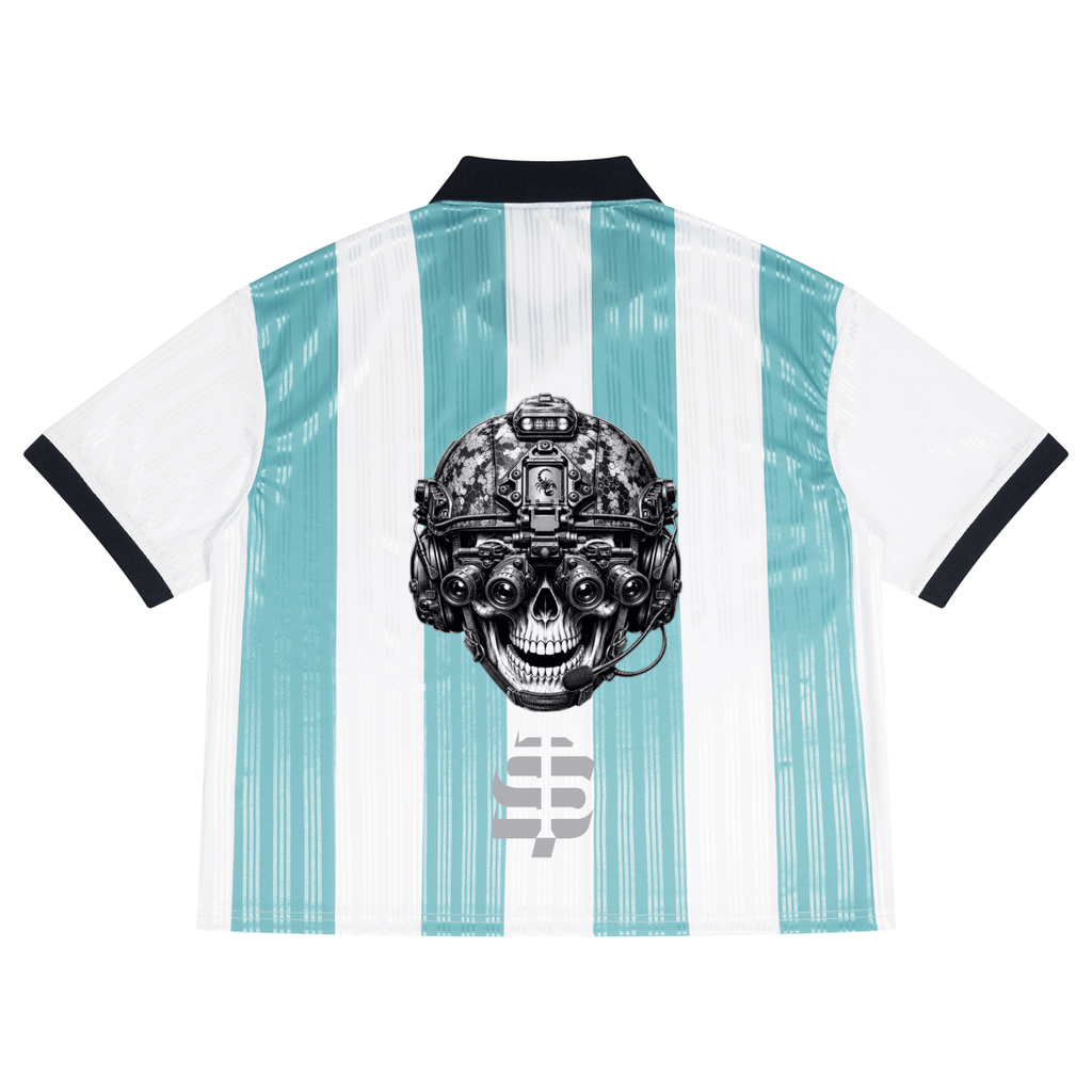Unisex Boxy Striped Collared Soccer Jersey