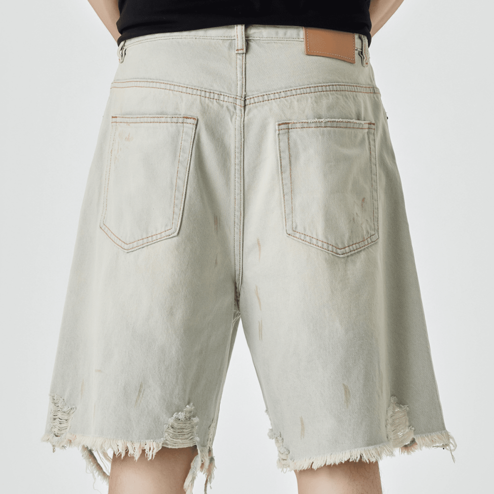 Unisex Distressed Denim Shorts