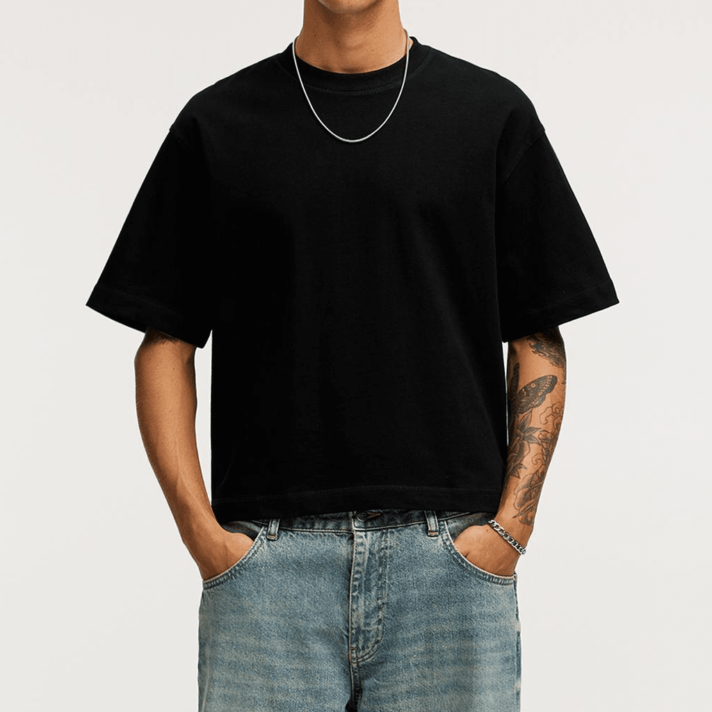 Unisex Heavyweight 100% Combed Cotton Cropped Oversized T-Shirt (250GSM)