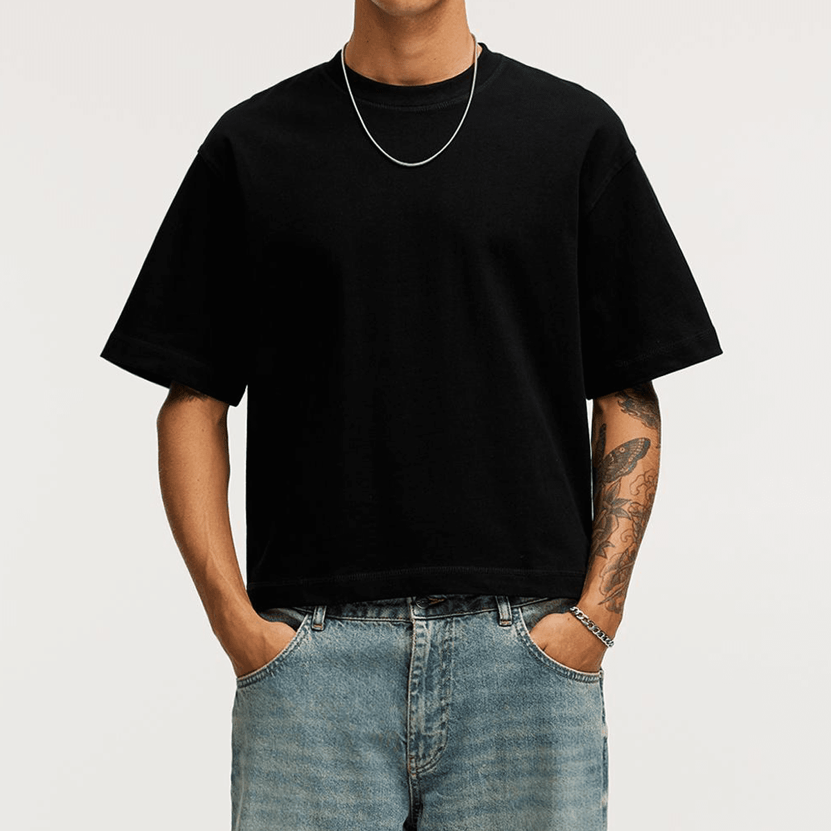 Unisex Heavyweight 100% Combed Cotton Cropped Oversized T-Shirt (250GSM)