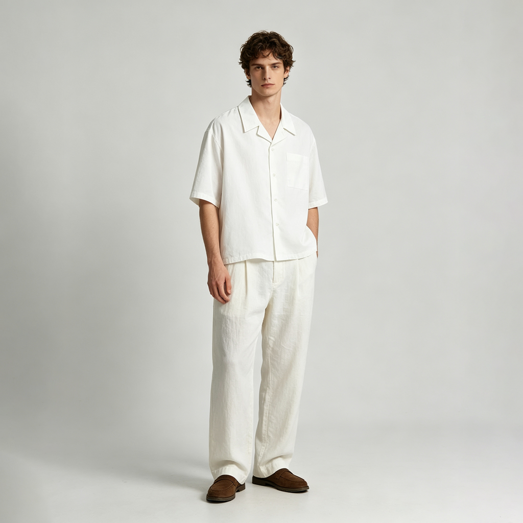 Men's Clean Fit Cotton Cuban Collar T-Shirt