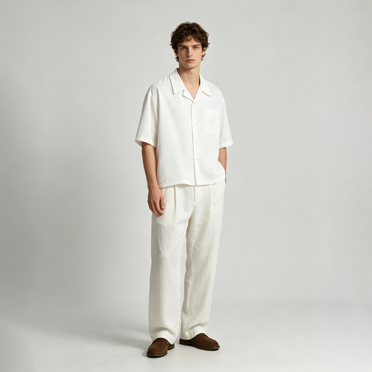 Men's Clean Fit Cotton Cuban Collar T-Shirt