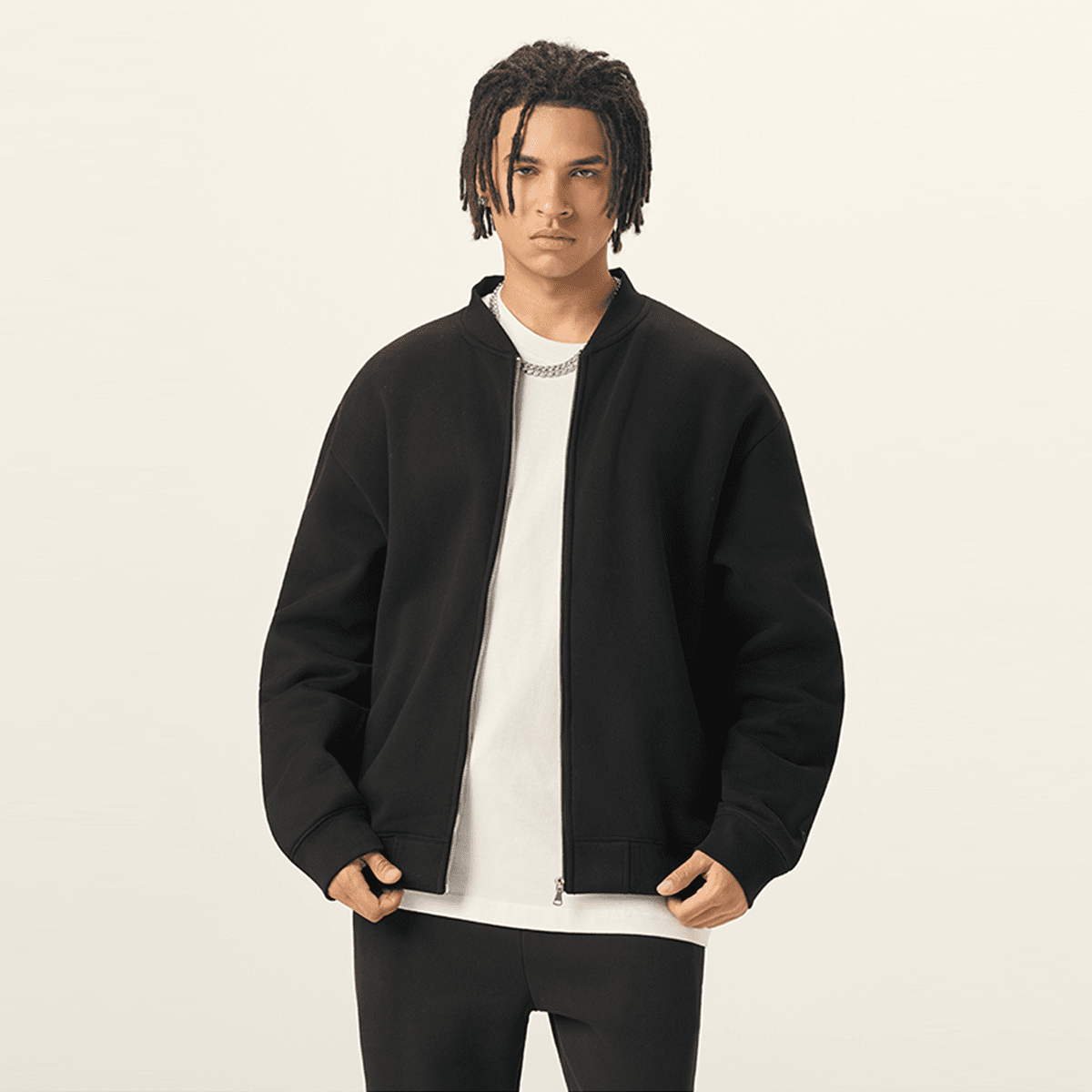 Unisex Heavyweight Fleece Zip-Up Baseball Jacket (360GSM)