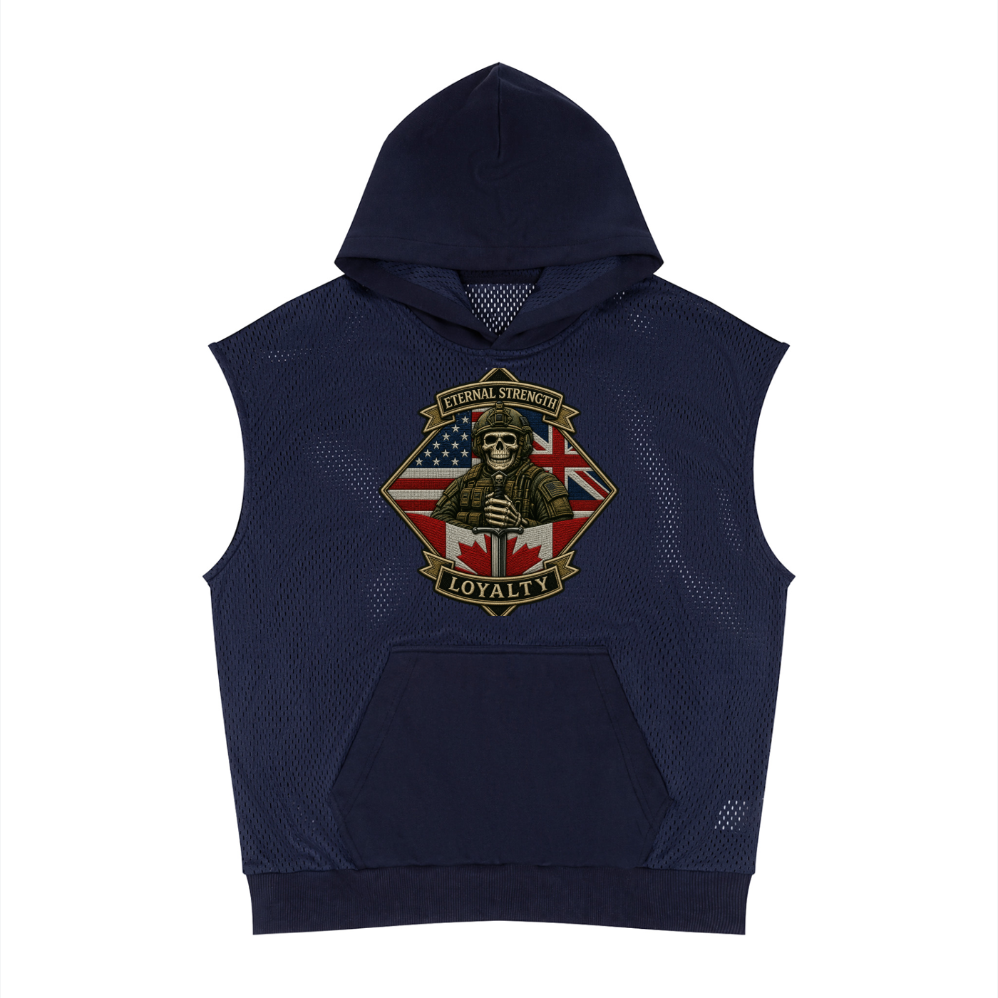 United We Stand  Unisex Panel Mesh Sleeveless Hoodie