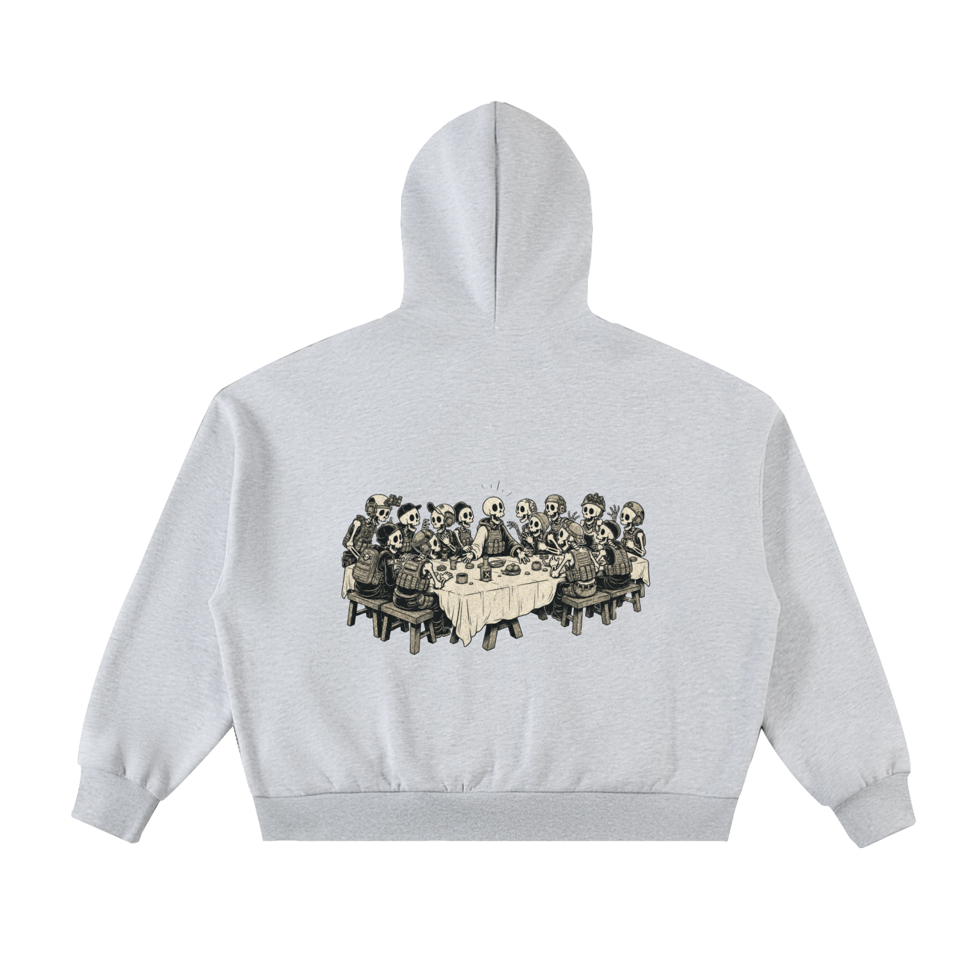 Fleeced Full-Zip Boxy Hoodie