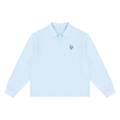 Unisex Loose Long Sleeve Polo Shirt