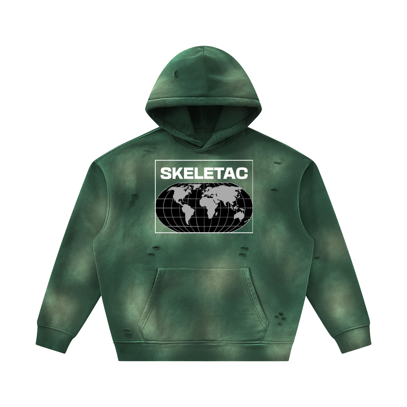 Unisex Sunfade Frayed Fleece Hoodie