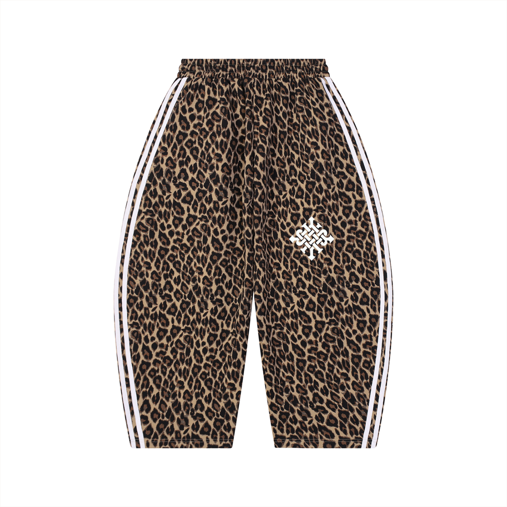 Unisex Leopard Barrel Leg Sweatpants