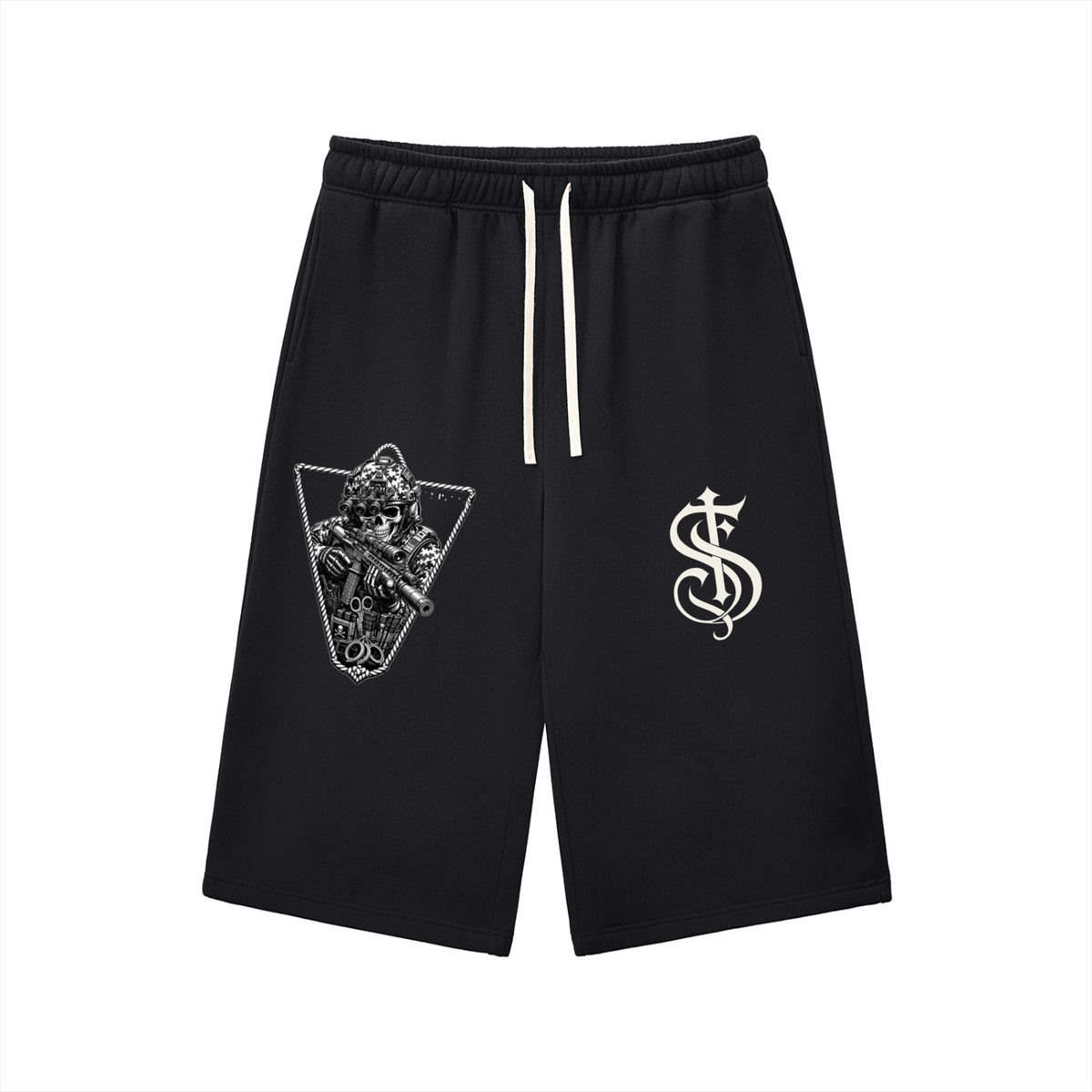 Relaxed Drawstring Three-quarter Sweatpants
