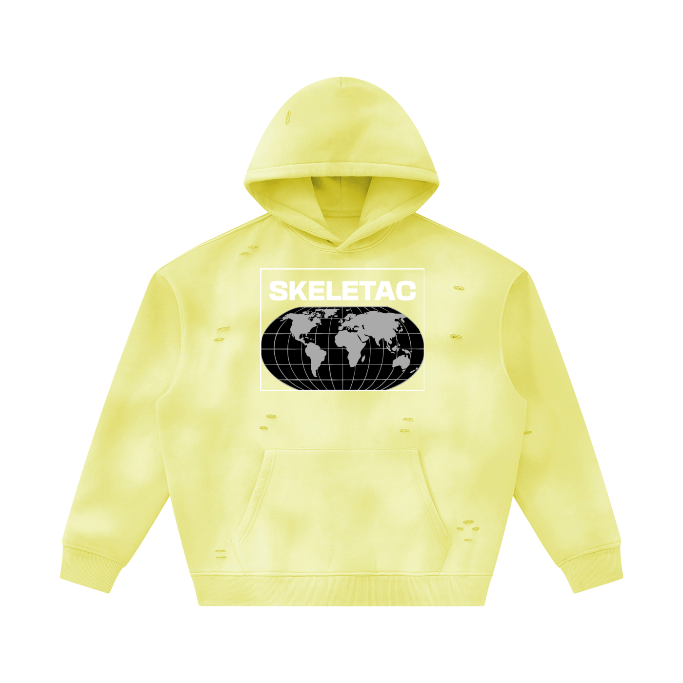 Unisex Sunfade Frayed Fleece Hoodie