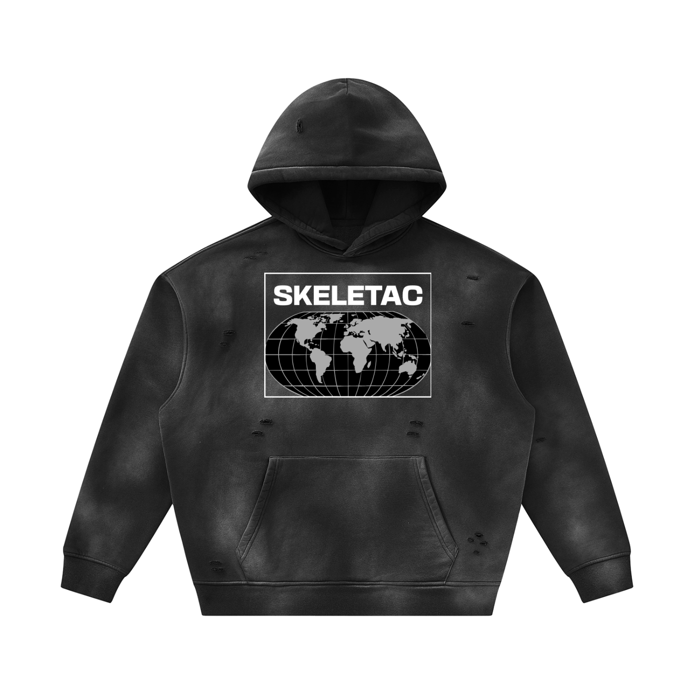 Unisex Sunfade Frayed Fleece Hoodie