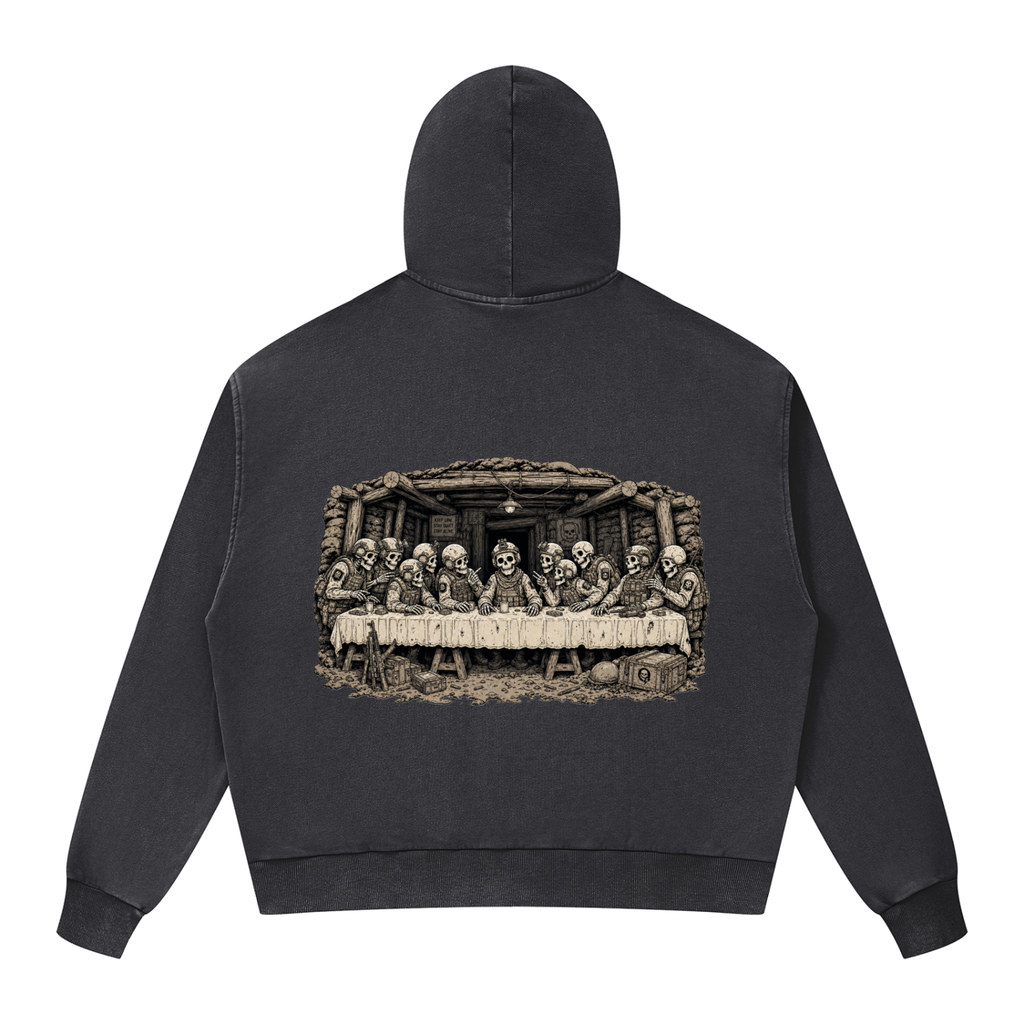Unisex Mineral Wash Boxy Full Zip Hoodie