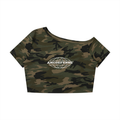 Women's Camo Off-Shoulder Crop T-Shirt