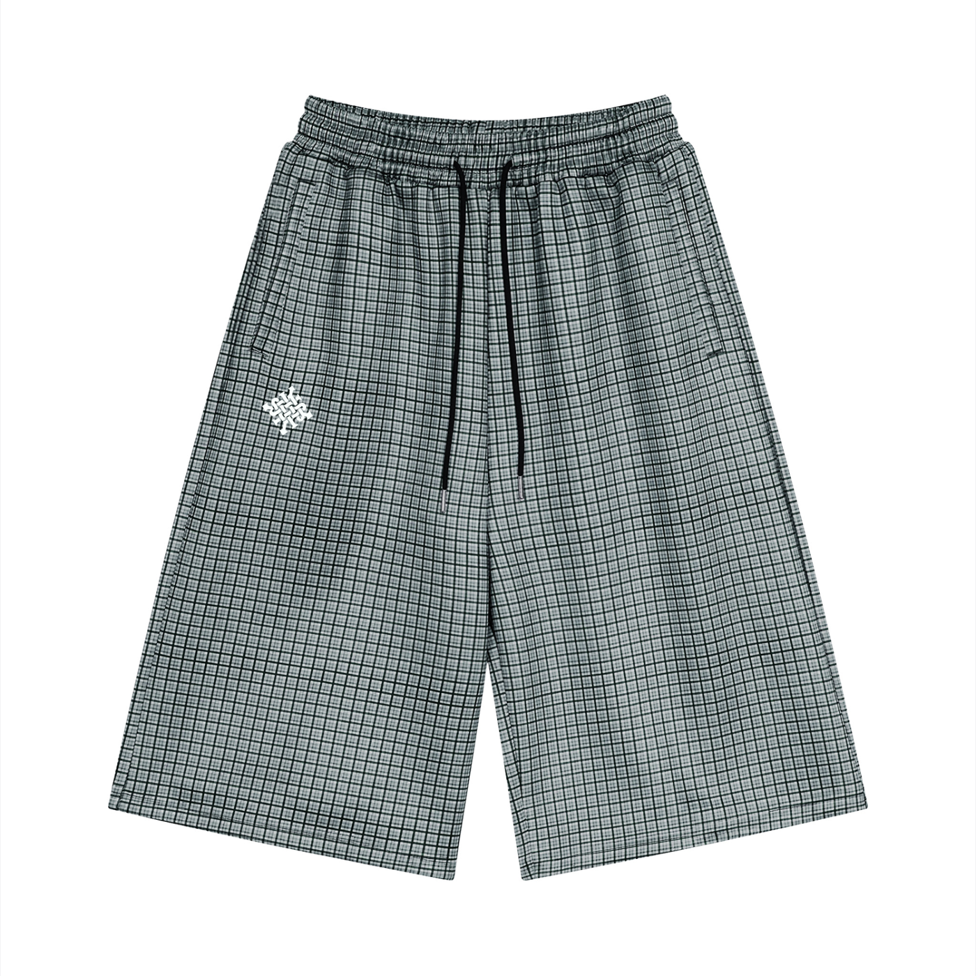 Unisex Plaid Drawstring Shorts