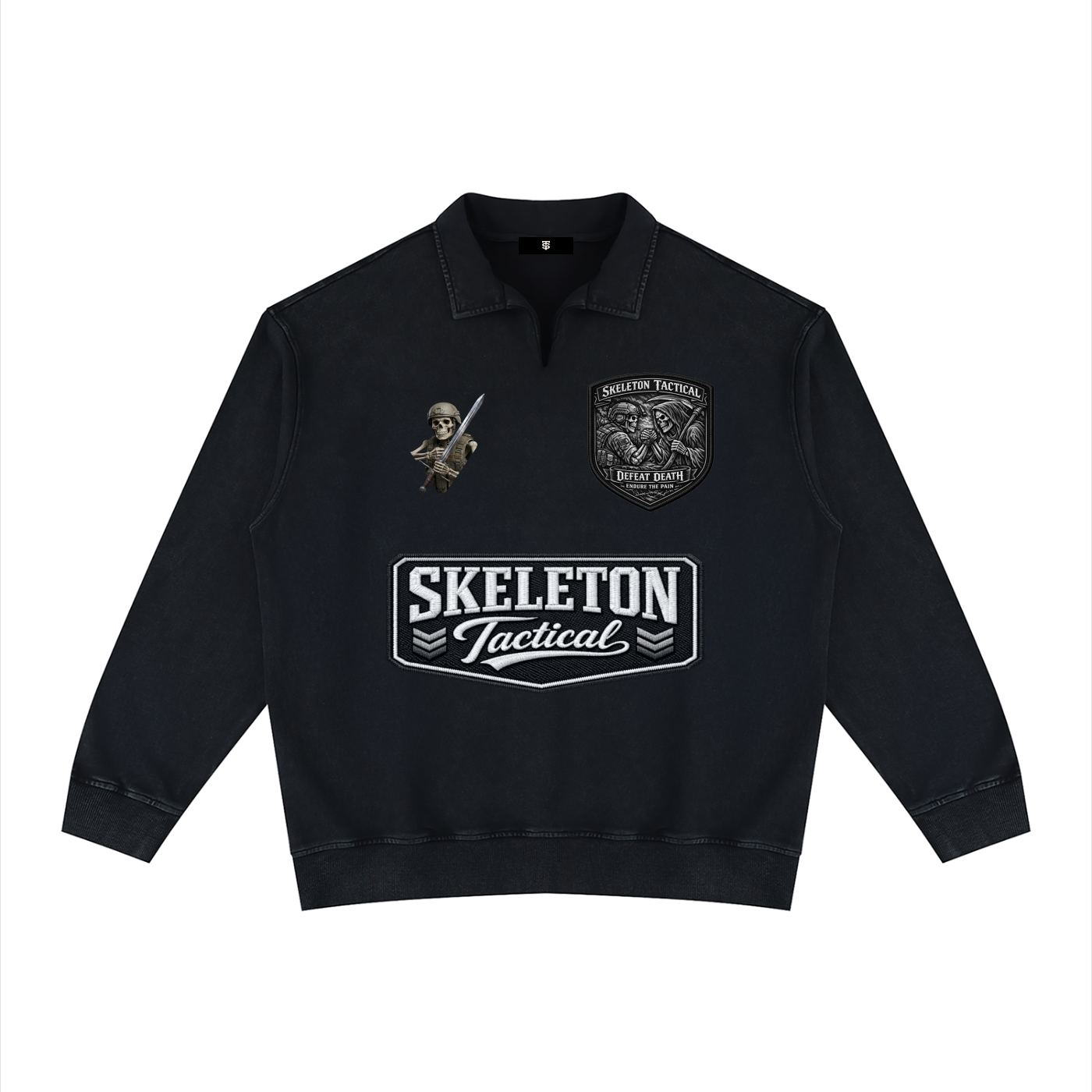 Unisex Vintage Wash Collared Sweatshirt