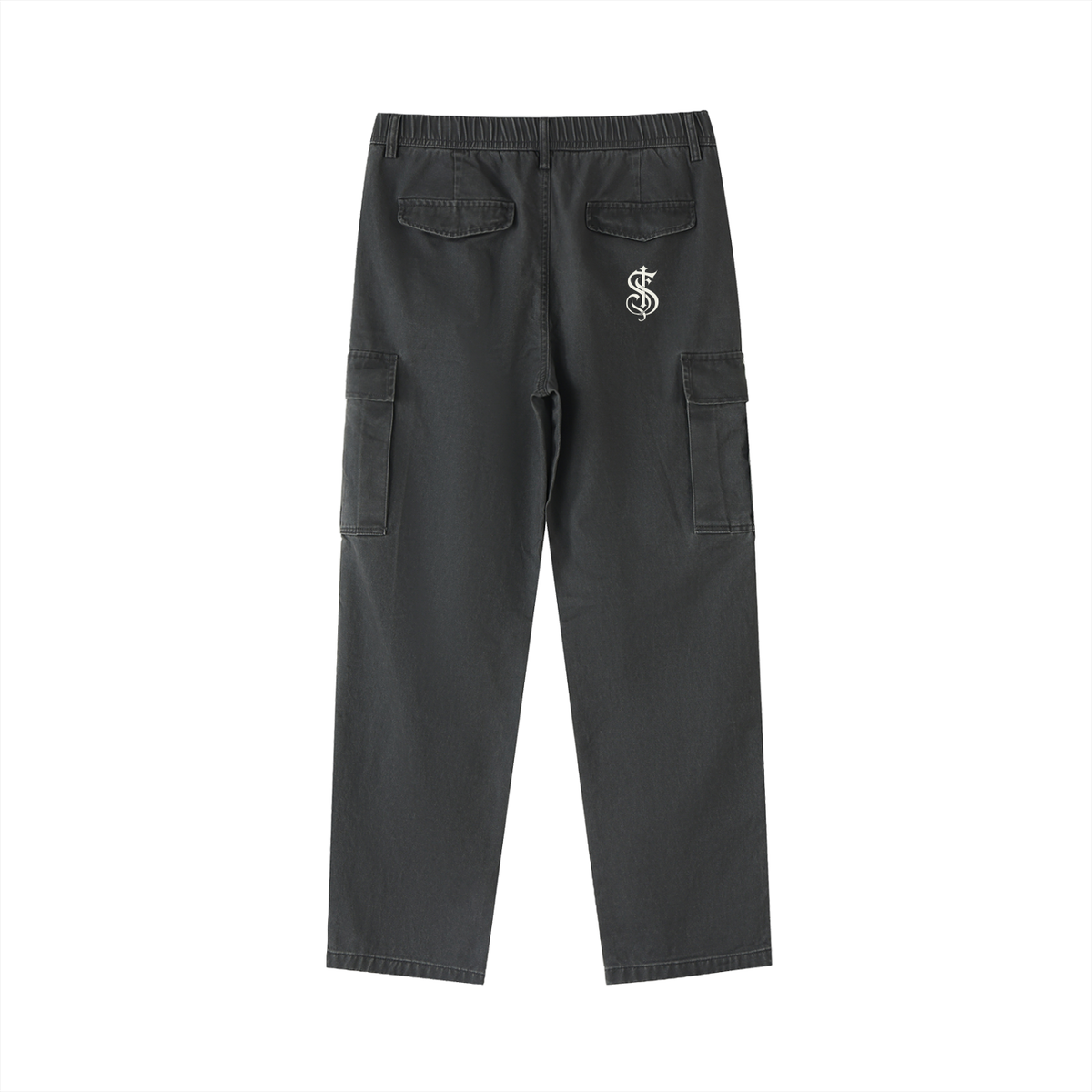 Cotton Elastic-Waist Cargo Pants