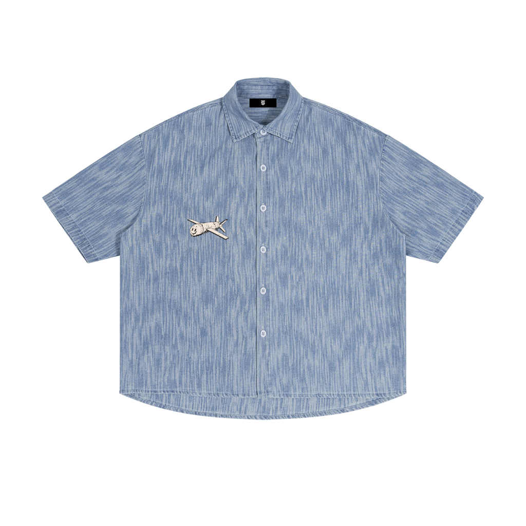 Unisex Boxy Vintage Wash Denim Shirt
