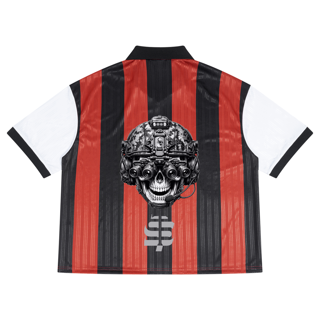 Unisex Boxy Striped Collared Soccer Jersey