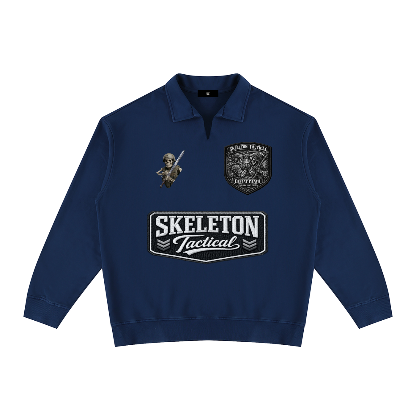 Unisex Vintage Wash Collared Sweatshirt