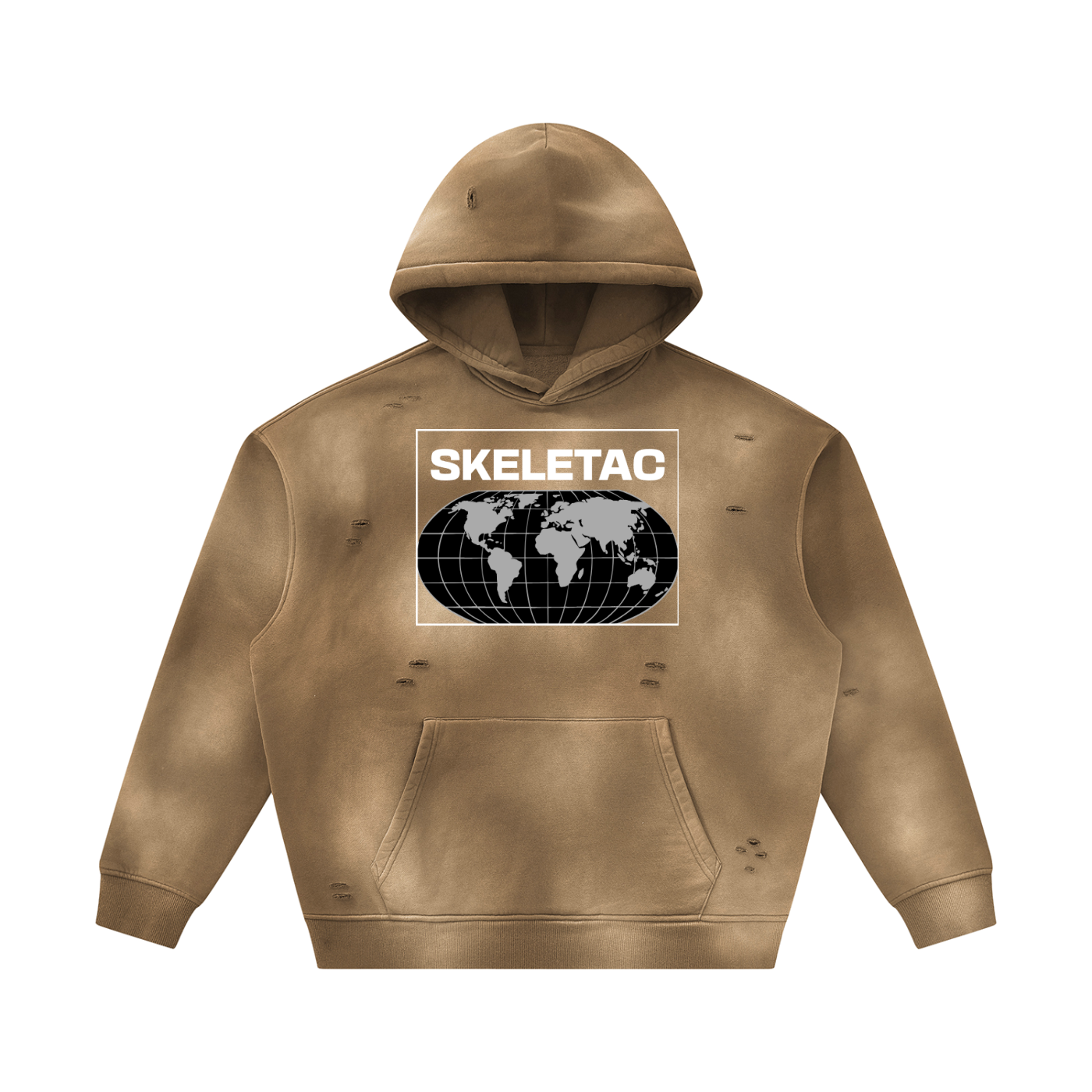 Unisex Sunfade Frayed Fleece Hoodie