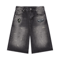 Men’s Vintage Wash Wide Leg Denim Shorts