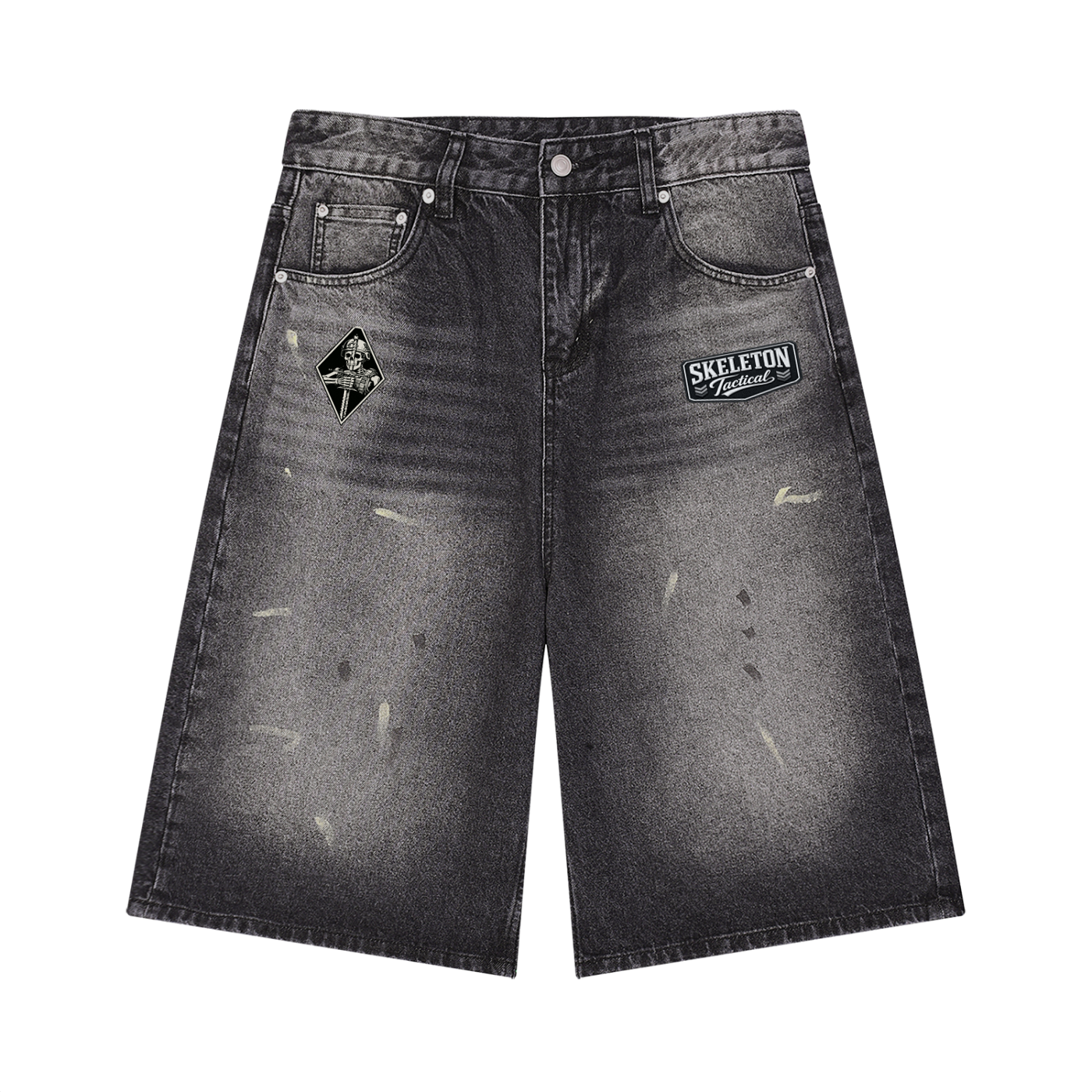 Men’s Vintage Wash Wide Leg Denim Shorts