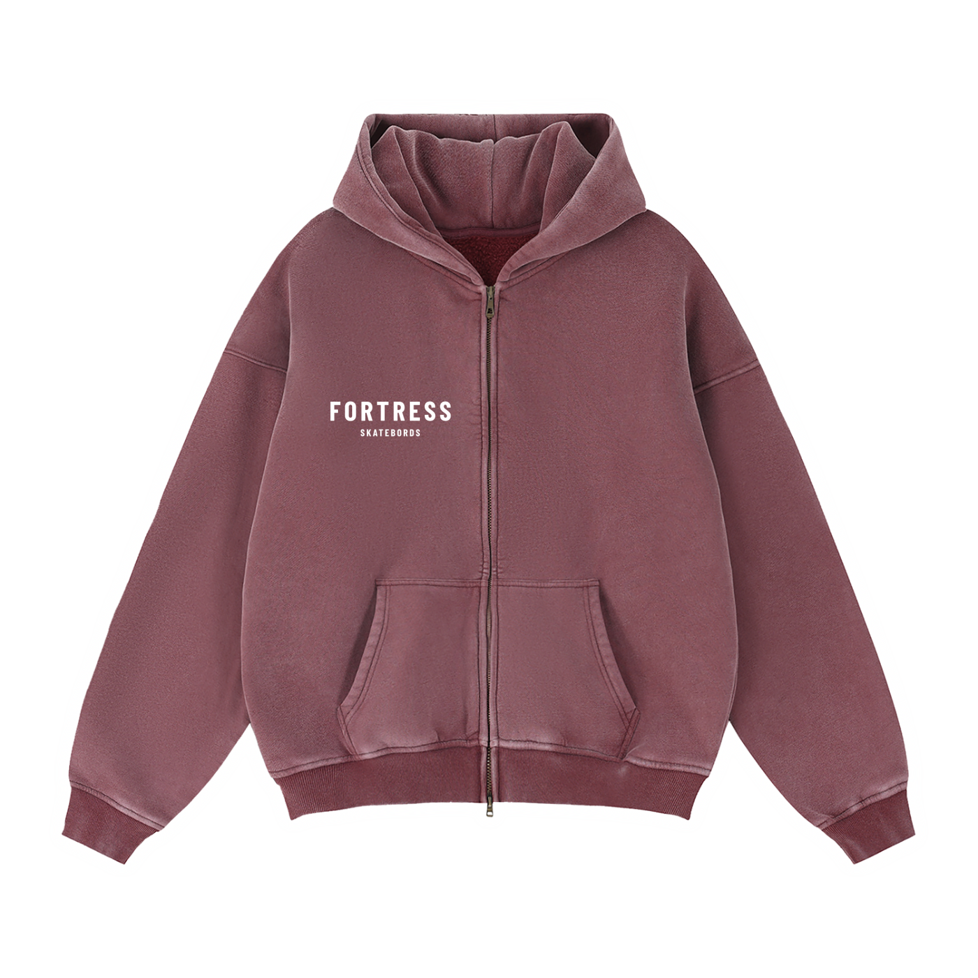 Zip-Through Boxy Fleece Hoodie