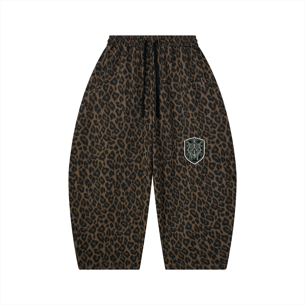 Unisex Leopard Barrel Leg Sweatpants