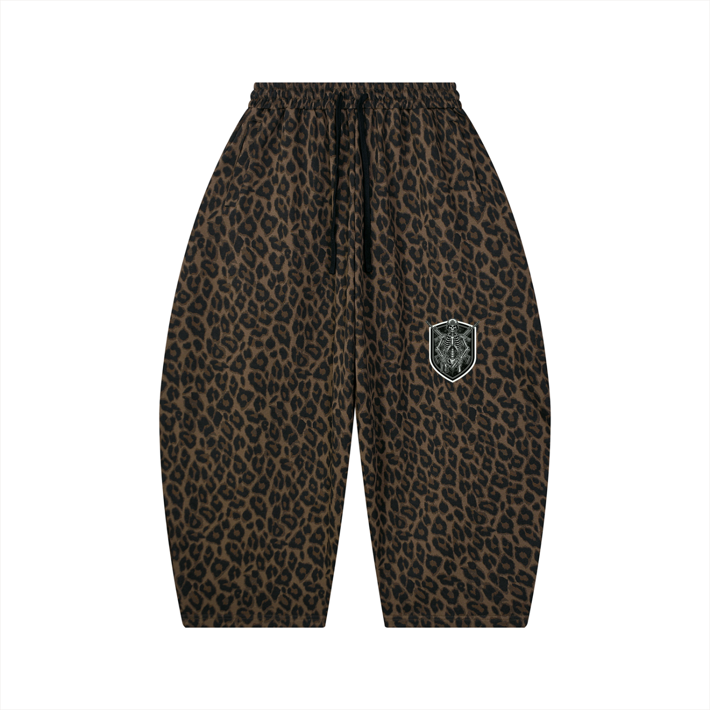 Unisex Leopard Barrel Leg Sweatpants