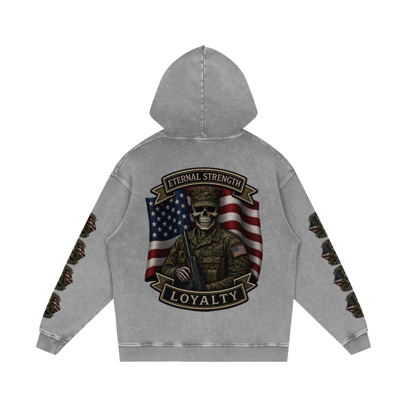 Snow Washed Loose Cotton Hoodie