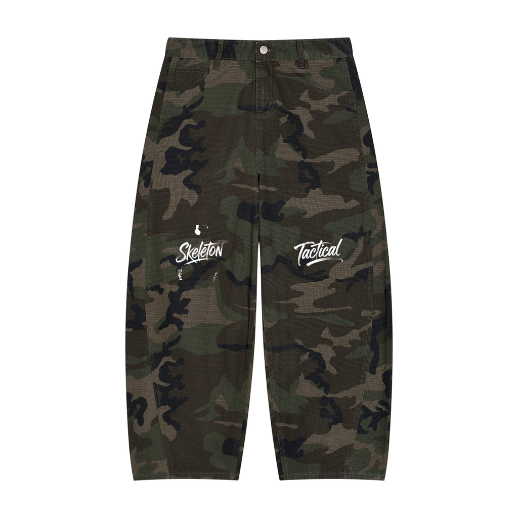 Men’s Camo Barrel Leg Cargo Pants