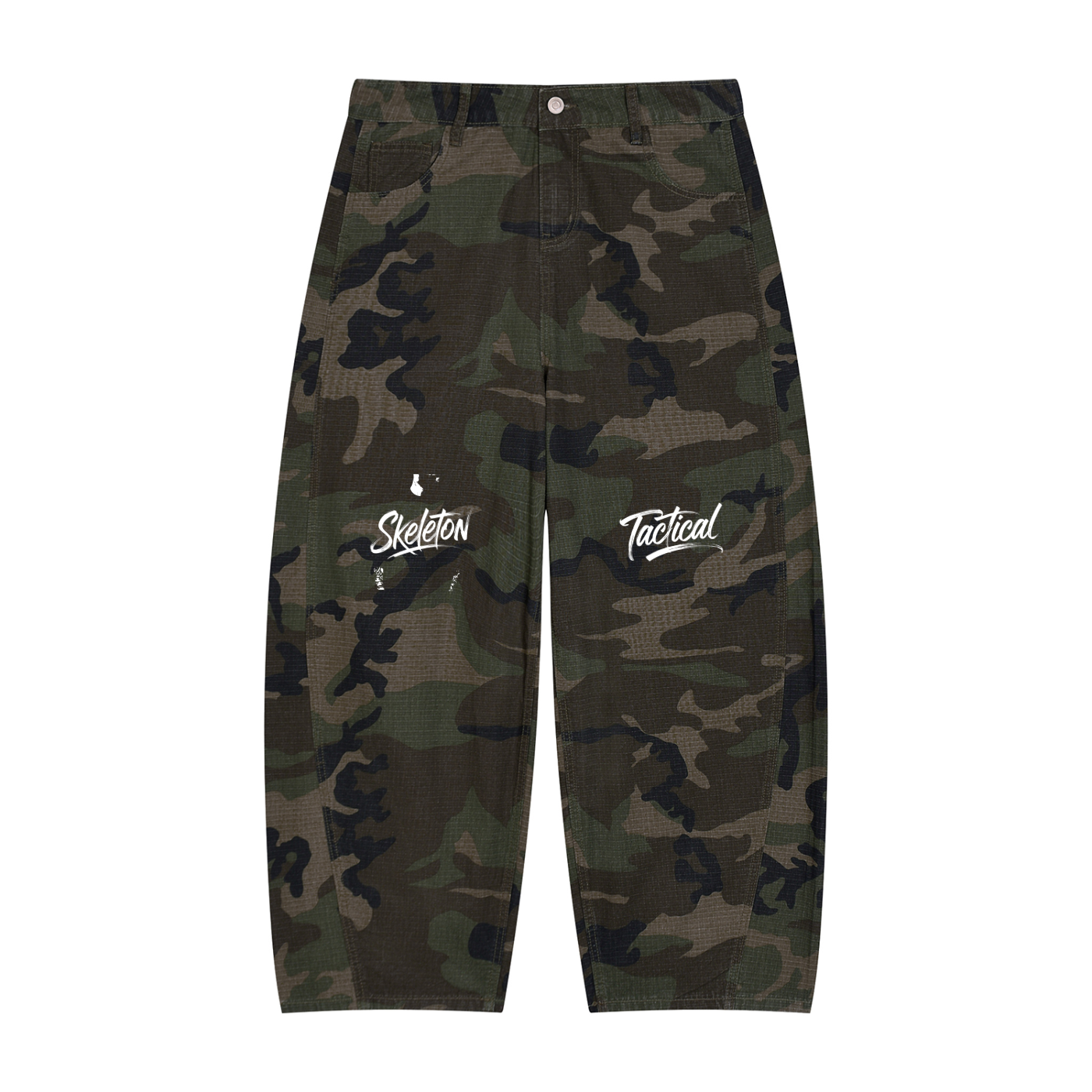 Men’s Camo Barrel Leg Cargo Pants