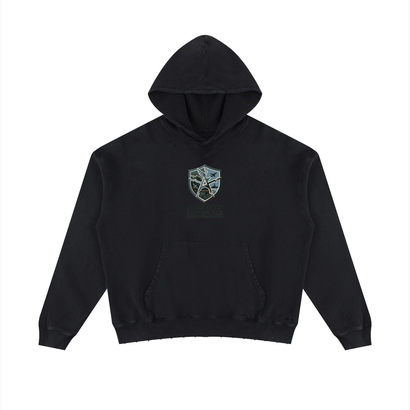 Unisex Mineral Wash Distressed Hoodie