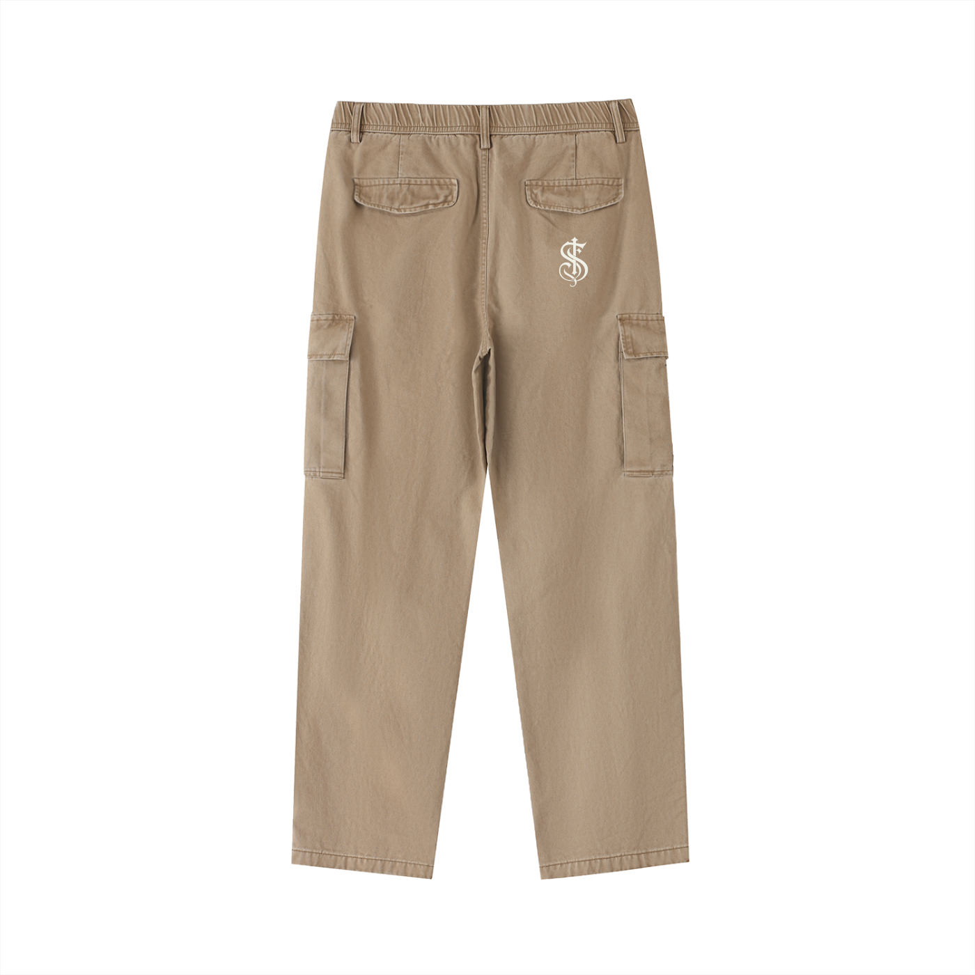 Cotton Elastic-Waist Cargo Pants