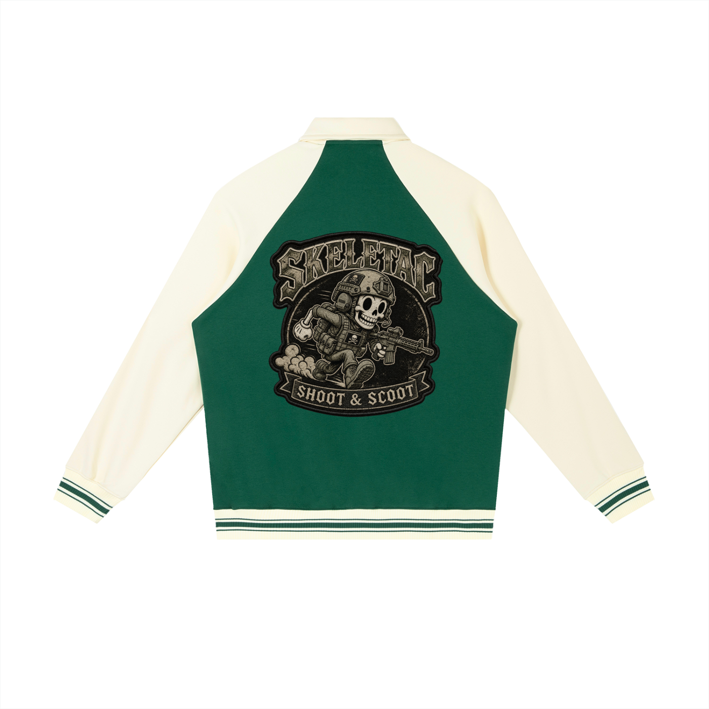 Contrast Raglan Sleeve Baseball Jacket