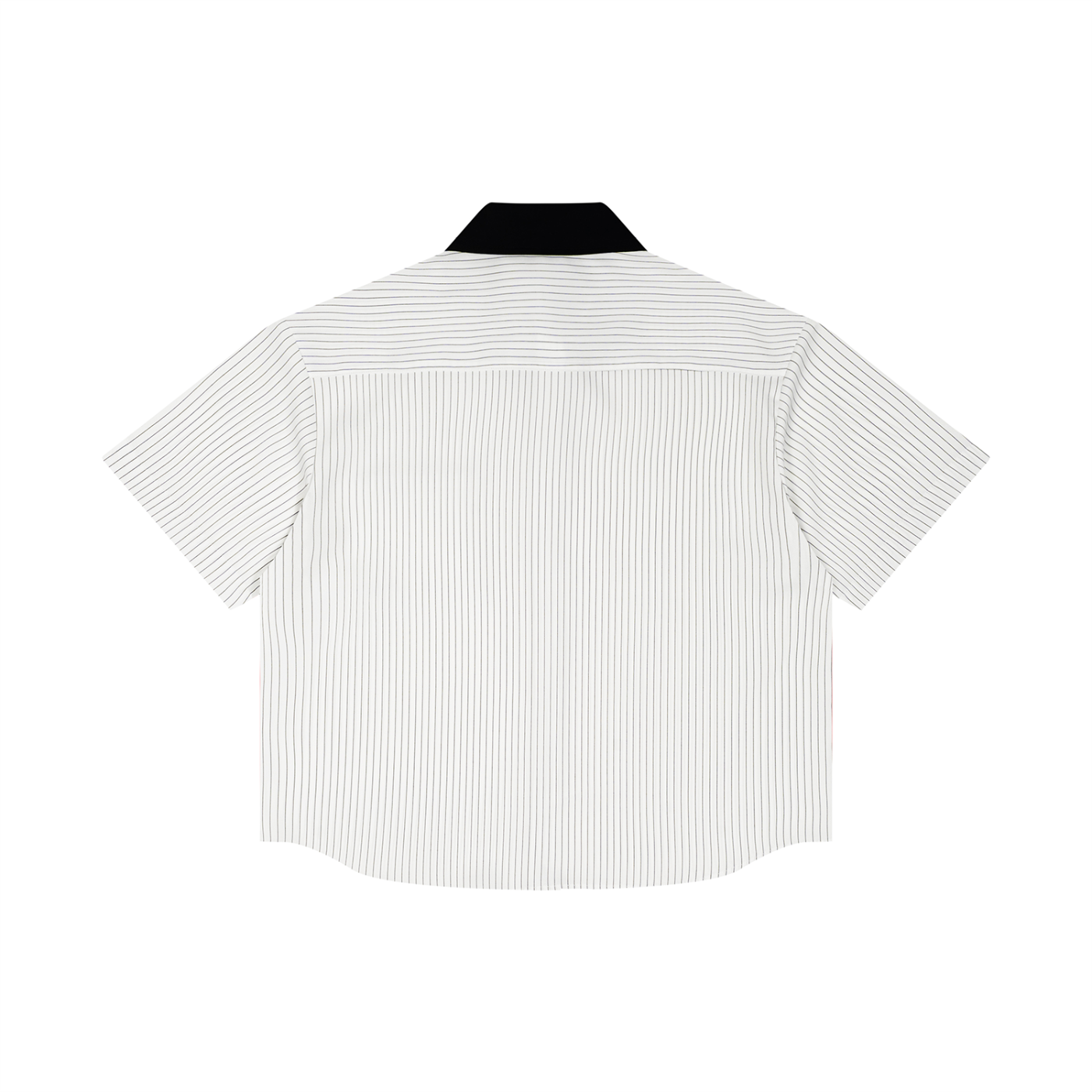 Unisex Striped Boxy Contrast Collar Shirt