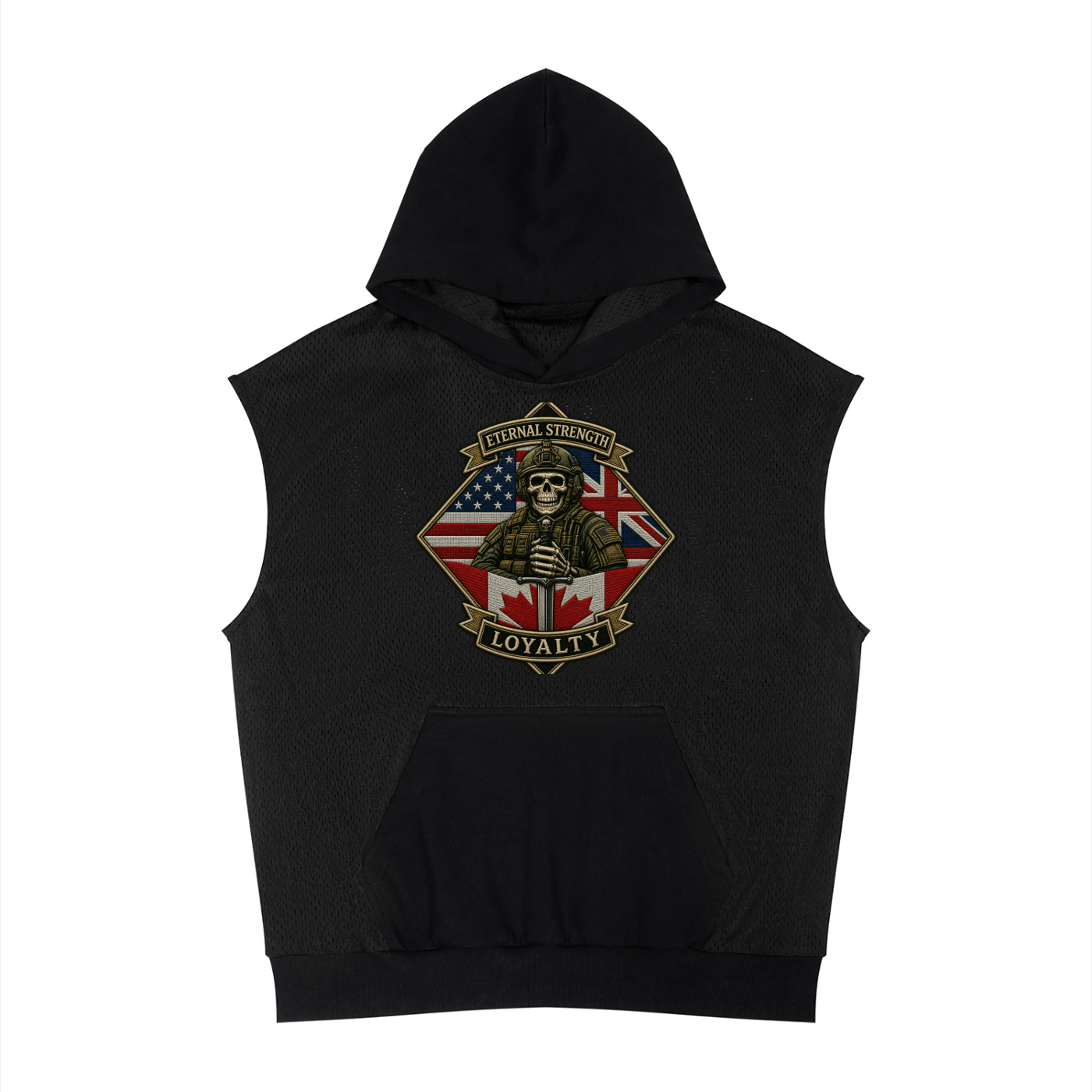 United We Stand  Unisex Panel Mesh Sleeveless Hoodie