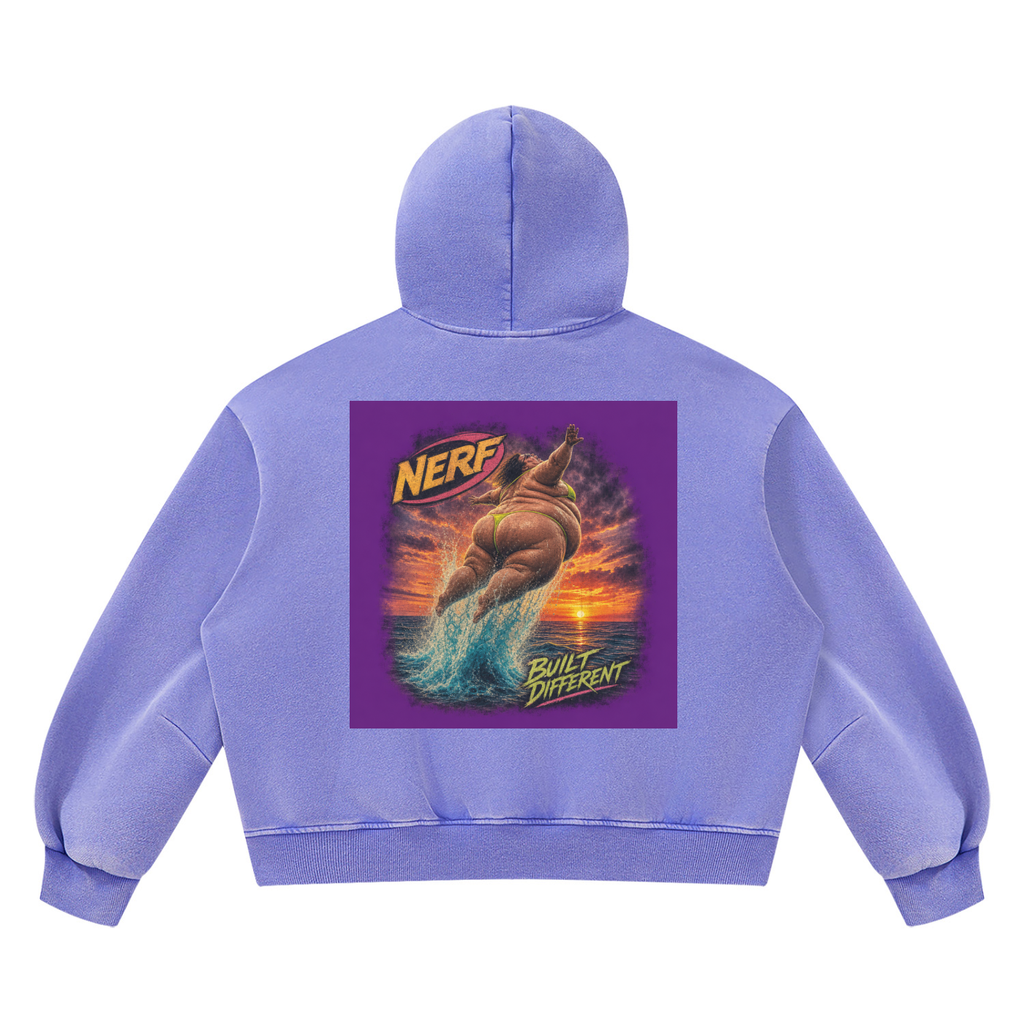 Unisex Vintage Wash Boxy Fleece Hoodie
