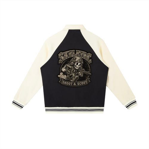 Contrast Raglan Sleeve Baseball Jacket