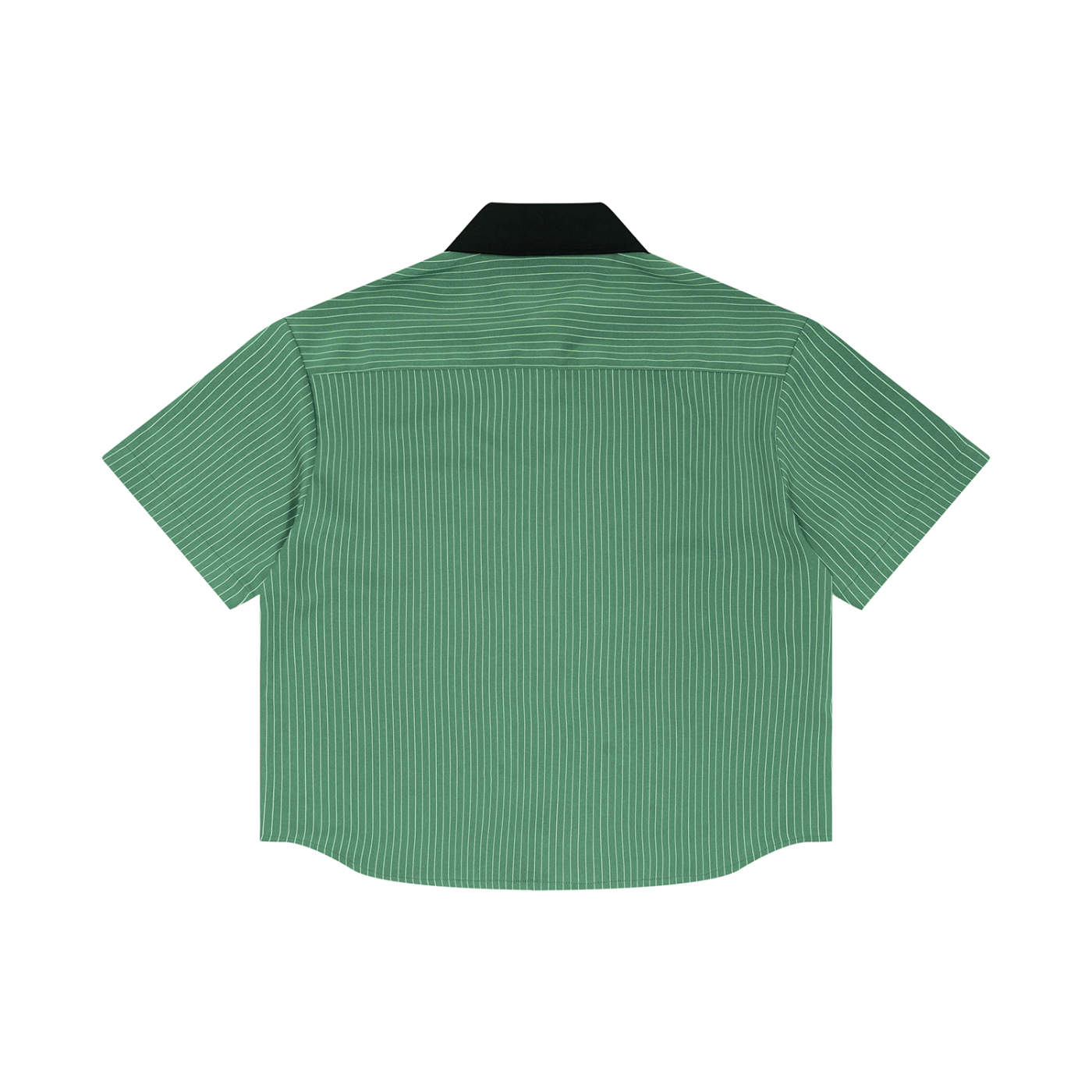 Unisex Striped Boxy Contrast Collar Shirt
