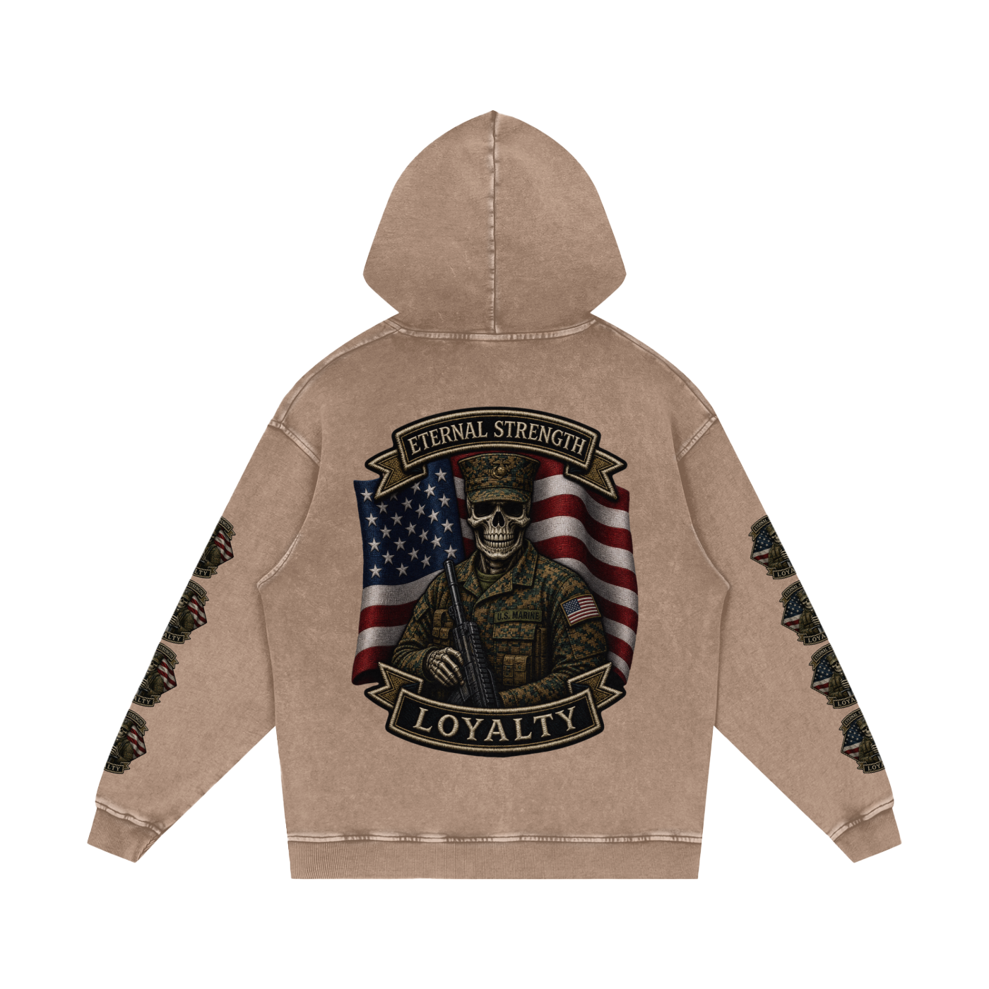 Snow Washed Loose Cotton Hoodie