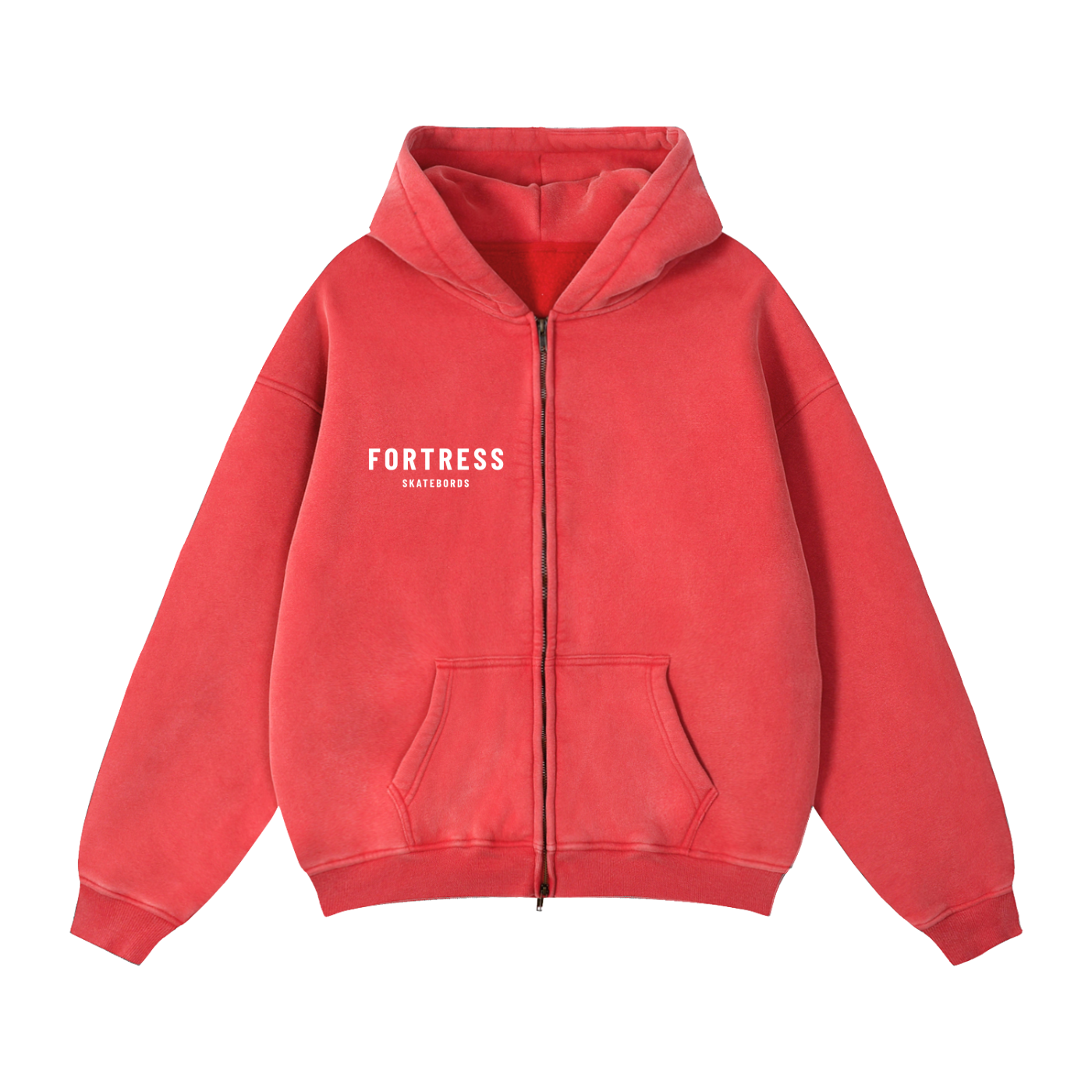 Zip-Through Boxy Fleece Hoodie
