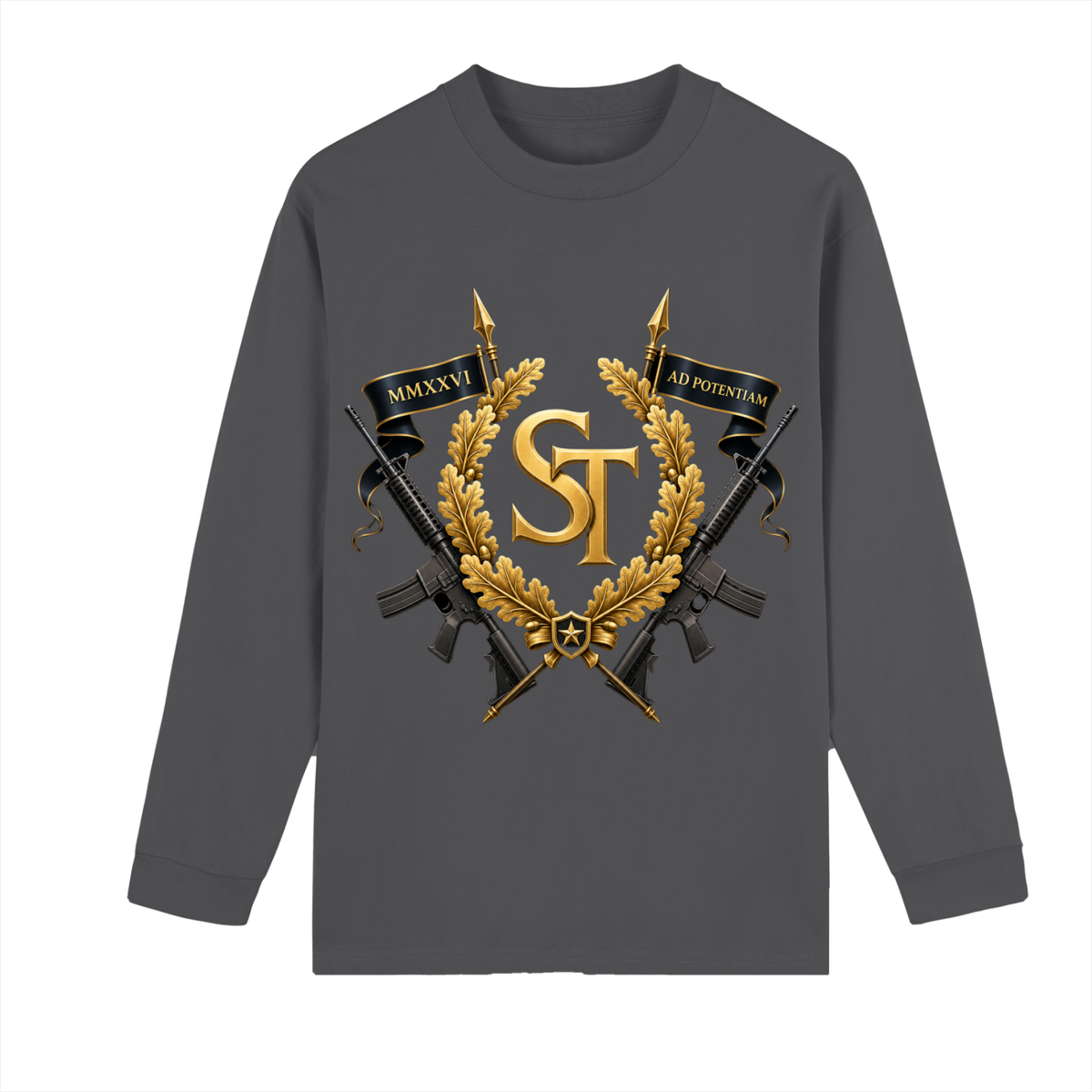 Skeleton Tactical - Crew Neck Drop Shoulder Long Sleeve Shirt
